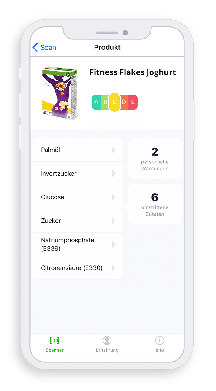 Der Nutri-Score direkt in der Nutella App